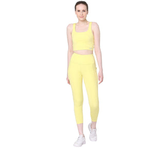 Evolve Padded Crop Top Candy Floss Yellow-Padded Crop Top-Silvertraq-Silvertraq