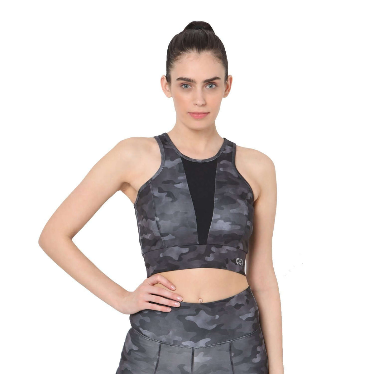 Padded Biker Crop Top Dark Camo-Padded Crop Top-Silvertraq-Silvertraq