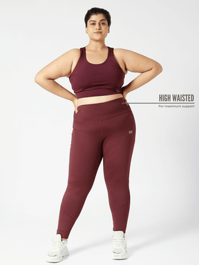 Ath Perform 7/8 High Waist Leggings Plum Plus