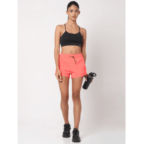 Racer Shorts Fiery Coral Black-Woven Shorts-Silvertraq-Silvertraq