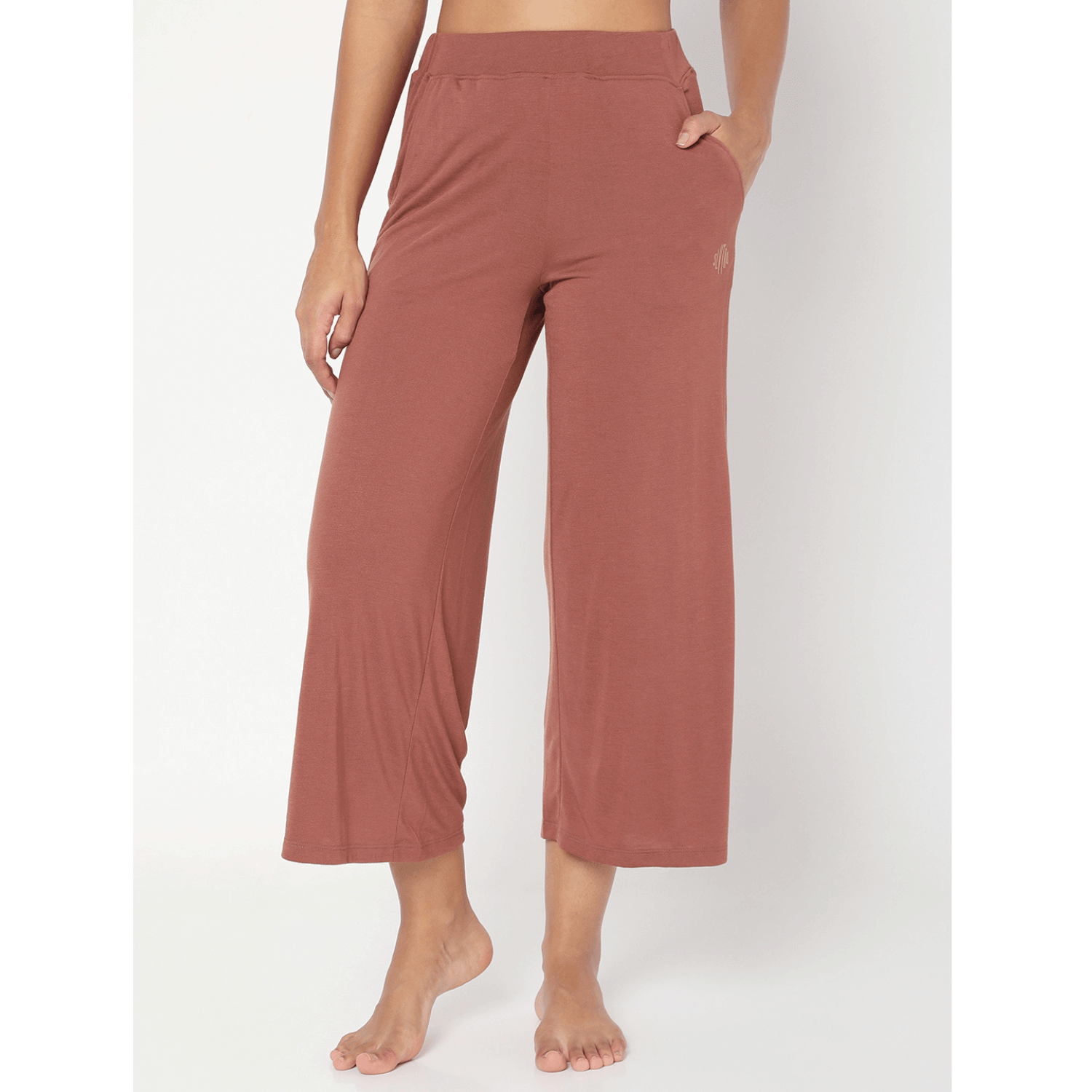 Modal Lounge Culottes Cognac-Lounge Pants-Silvertraq-Silvertraq