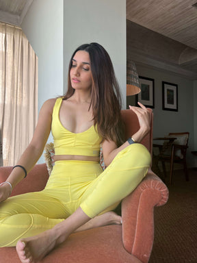 Aura Leggings Candy Floss Yellow-Leggings-Silvertraq-Silvertraq