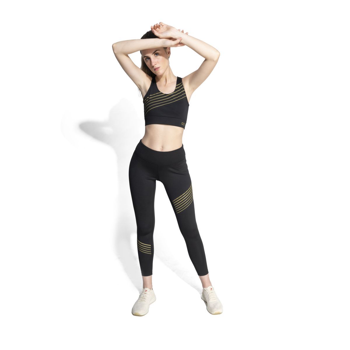 Luxe Gold Reflective Crop Top Black-Padded Crop Top-Silvertraq-Silvertraq