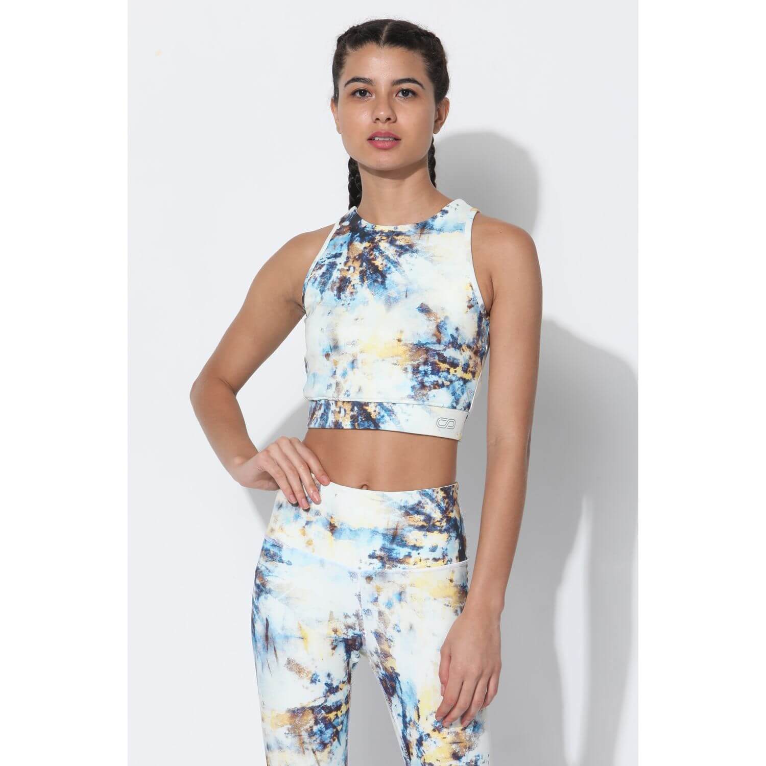 Padded Cross Back Tie Dye Crop Top-Padded Crop Top-Silvertraq-Silvertraq