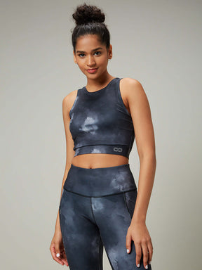 Acid Wash Cross Back Crop Top & Aura Leggings