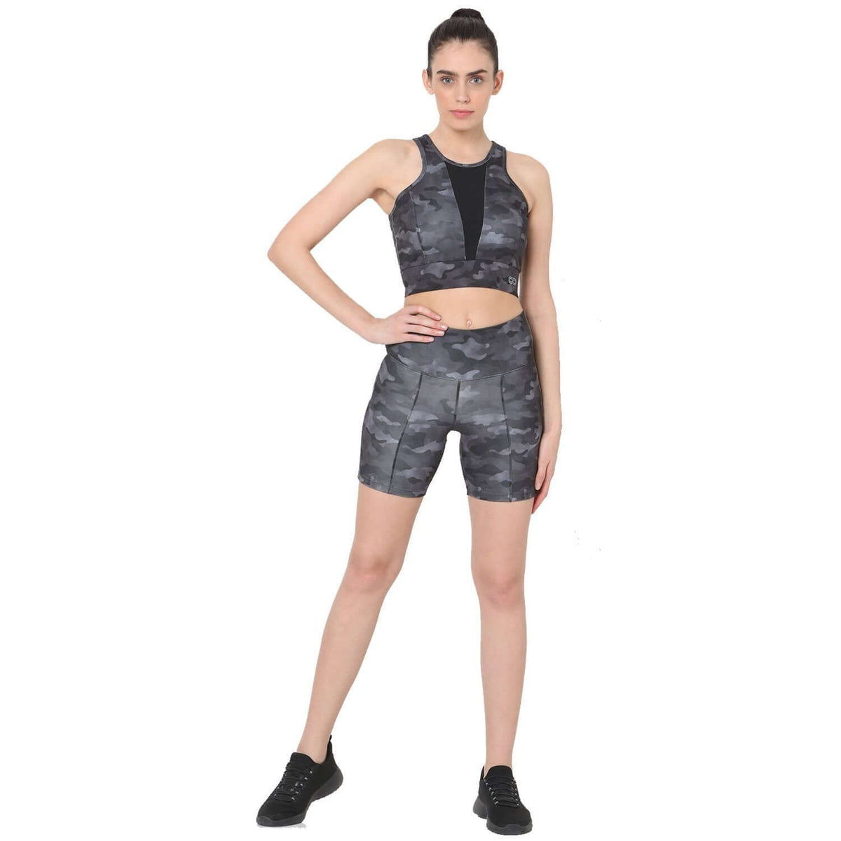 Padded Biker Crop Top Dark Camo-Padded Crop Top-Silvertraq-Silvertraq