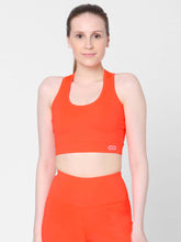 Fiery Coral T Back Sports Top & Aura Leggings