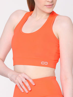 Fiery Coral T Back Sports Top & Rider Shorts
