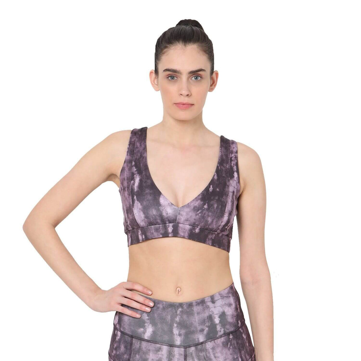 Plunge Bra Purple Tie Dye-Sports Bra-Silvertraq-Purple Tie Dye-XS-Silvertraq