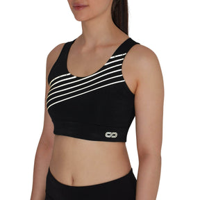 Luxe Gold Reflective Crop Top Black-Padded Crop Top-Silvertraq-Black-XS-Silvertraq