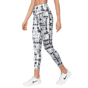 Black Shibori Luxe Leggings-Leggings-Silvertraq-Silvertraq