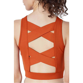 Padded Cross Back Crop Top Arabian Spice-Padded Crop Top-Silvertraq-Arabian Spice-XS-Silvertraq